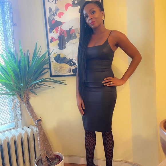 bebe faux leather dress - Picture 1 of 3